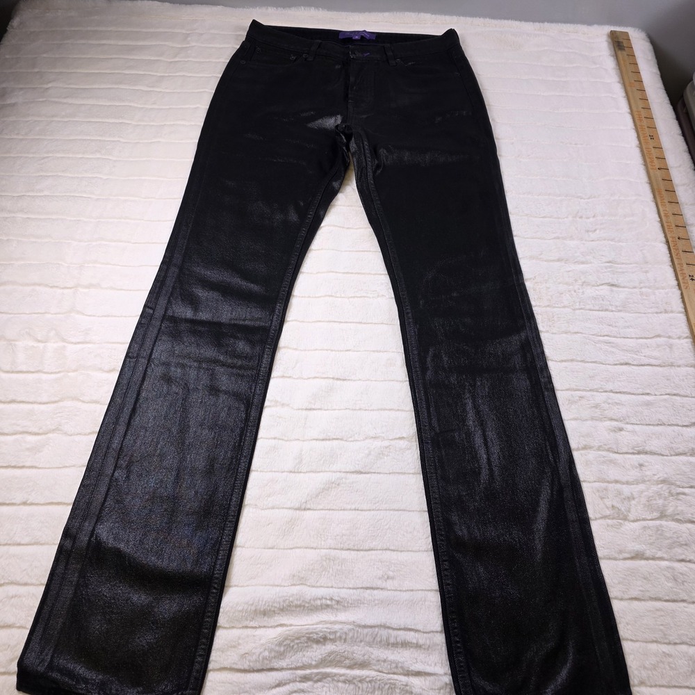 Ralph Lauren Purple Label Shilah Foiled Super Slim Denim Jeans Womens‎ 30* $990